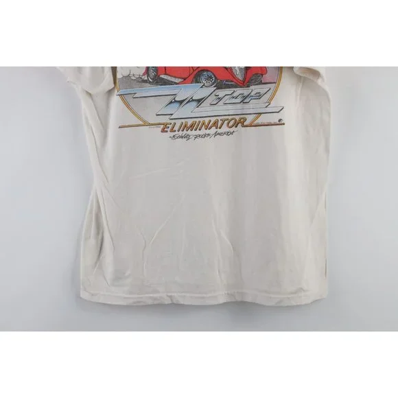 Vintage 80s Large ZZTop Eliminator Schlitz Rocks America Band Tour T-Shirt USA